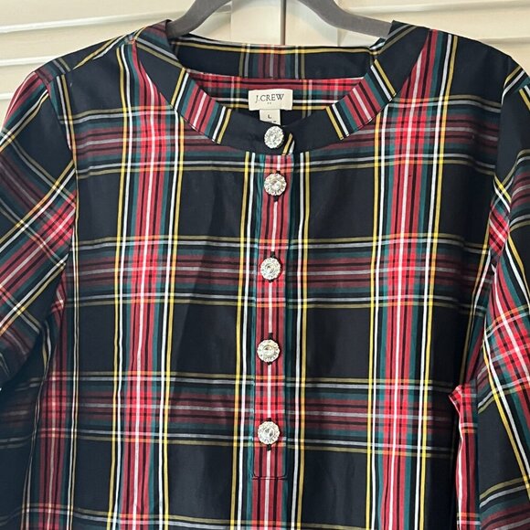 J. Crew Factory Plaid Tunic in Black and Red - Picture 4 of 7